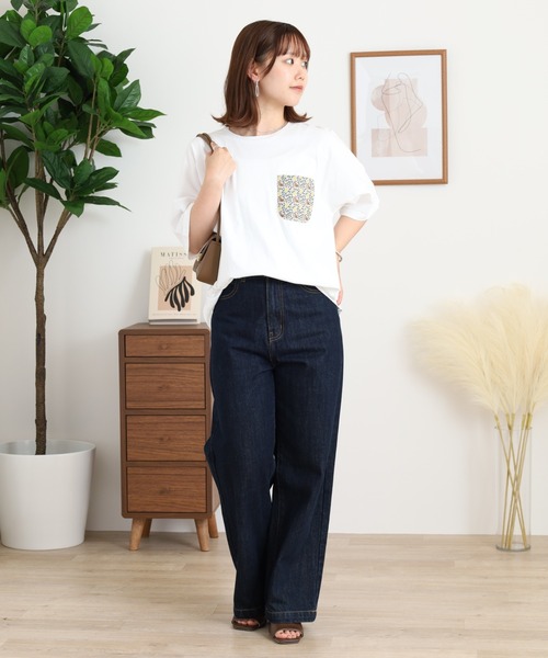 Emago（イマゴ）の「EMAGO ポケット付きプリントＴ（Tシャツ/カットソー・レディース・ライトグレー/ホワイト/ブラック・FREE）」の20枚目の写真