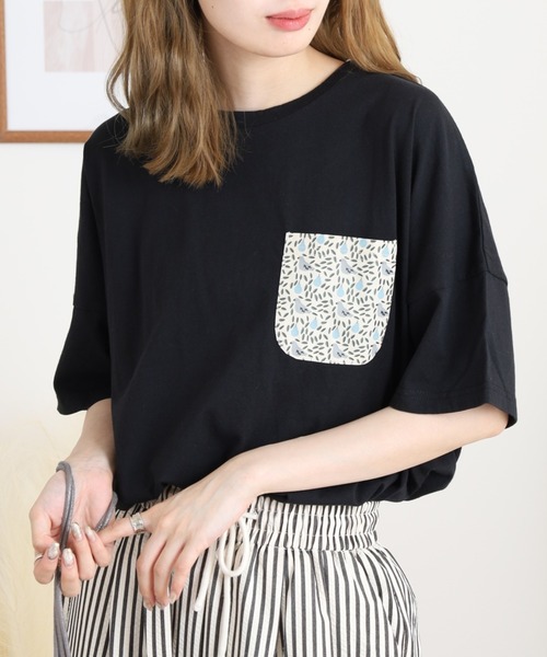 Emago（イマゴ）の「EMAGO ポケット付きプリントＴ（Tシャツ/カットソー・レディース・ライトグレー/ホワイト/ブラック・FREE）」の22枚目の写真