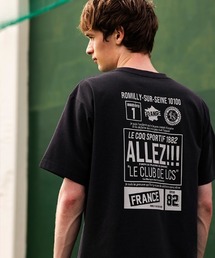 【ルコックスポルティフ】吸汗速乾/UVカットコットンライクポリエステルバックプリント半袖Tシャツ