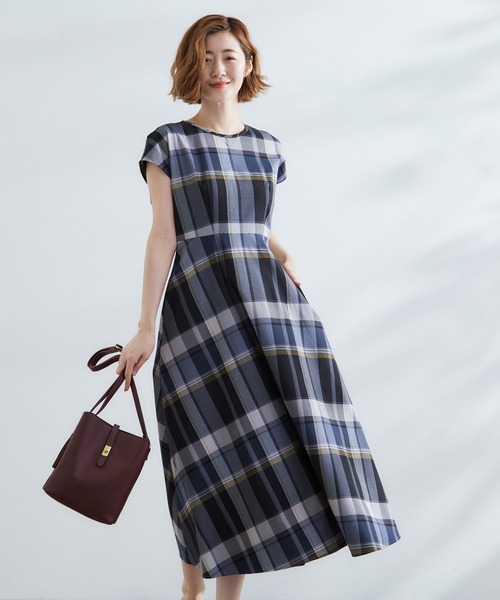セール】秋を先取り!ビッグチェック フィット&フレア セール】秋を先取り!ビッグチェック フィット&フレア