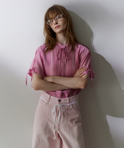 LE CIEL BLEU(ルシェルブルー)の「プリーテッドシャツ / Pleated Shirt(シャツ/ブラウス・レディース・ライトブルー/ブラック/オフホワイト/ピンク・38/36)」の4枚目の写真