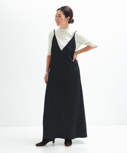 Demi-Luxe BEAMS（デミルクス ビームス）の「ダブルストラップ キャミソール ワンピース（ワンピース・レディース・ブラック/ベージュ・36/38）」の11枚目の写真