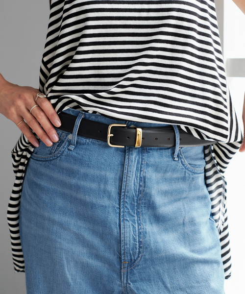 IENA(イエナ)の「MANUELA/マヌエラ 30mm LEATHER BELT(ベルト・レディース・ブラウン/ブラック・FREE)」の2枚目の写真