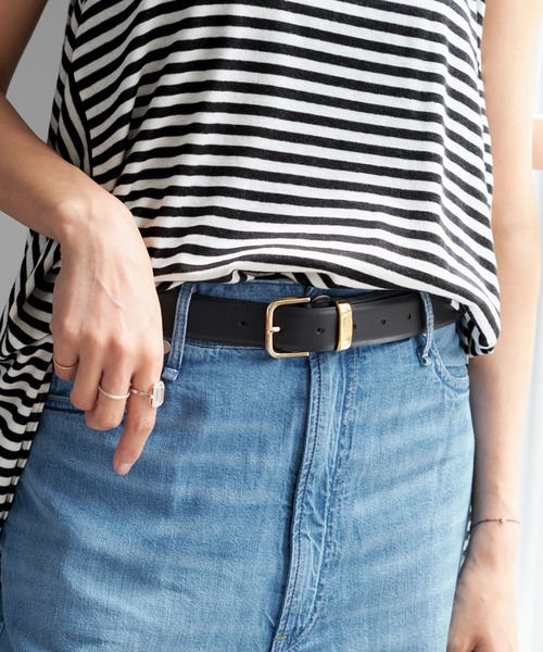 IENA(イエナ)の「MANUELA/マヌエラ 30mm LEATHER BELT(ベルト・レディース・ブラウン/ブラック・FREE)」の4枚目の写真