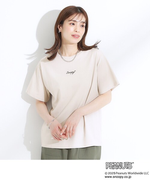 PEANUTS(ピーナッツ)の「【PEANUTS】ひんやりTシャツ(Tシャツ/カットソー・レディース・チャコールグレー/ベージュ系その他3/ブラック/イエロー系その他/ブラウン系/ライトベージュ/ホワイト系1/ホワイト/ライトグレー/グリーン系/オレンジ系/チャコール・01/02/03/04)」の17枚目の写真