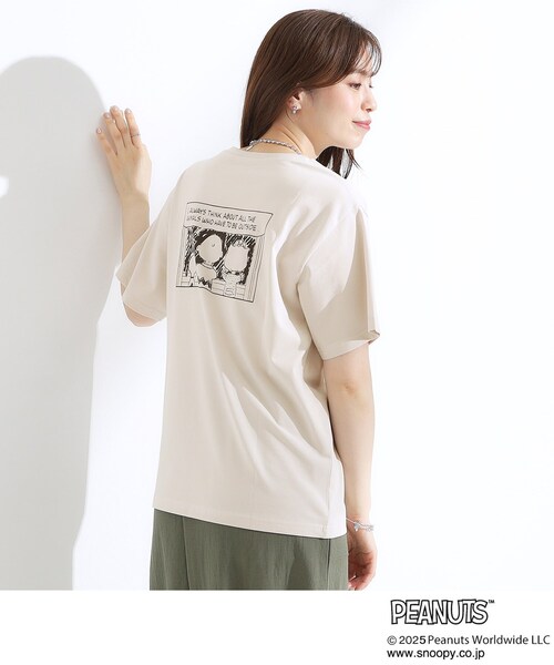 PEANUTS(ピーナッツ)の「【PEANUTS】ひんやりTシャツ(Tシャツ/カットソー・レディース・チャコールグレー/ベージュ系その他3/ブラック/イエロー系その他/ブラウン系/ライトベージュ/ホワイト系1/ホワイト/ライトグレー/グリーン系/オレンジ系/チャコール・01/02/03/04)」の18枚目の写真