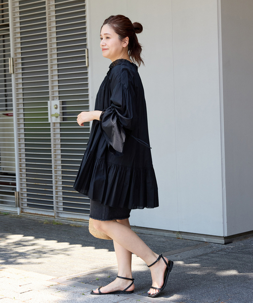 JOURNAL STANDARD(ジャーナルスタンダード)の「ピンタックフリルブラウス(シャツ/ブラウス・レディース・ブラック/ホワイト・FREE)」の20枚目の写真