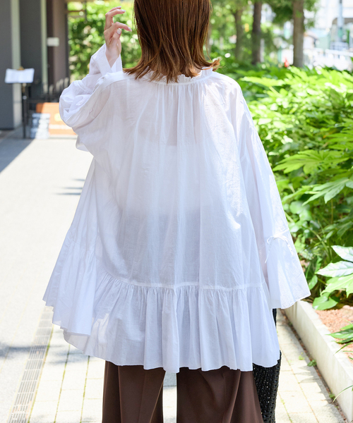 JOURNAL STANDARD(ジャーナルスタンダード)の「ピンタックフリルブラウス(シャツ/ブラウス・レディース・ブラック/ホワイト・FREE)」の16枚目の写真