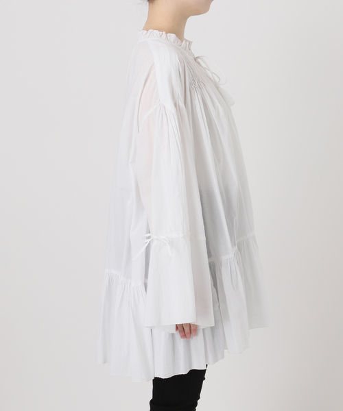 JOURNAL STANDARD(ジャーナルスタンダード)の「ピンタックフリルブラウス(シャツ/ブラウス・レディース・ブラック/ホワイト・FREE)」の11枚目の写真