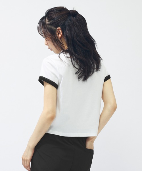 NIKE（ナイキ）の「ナイキ  NSW リンガー VNTG RU S/S NIKE（Tシャツ/カットソー・レディース・ホワイト×ブラック/グレー・M/L）」の6枚目の写真