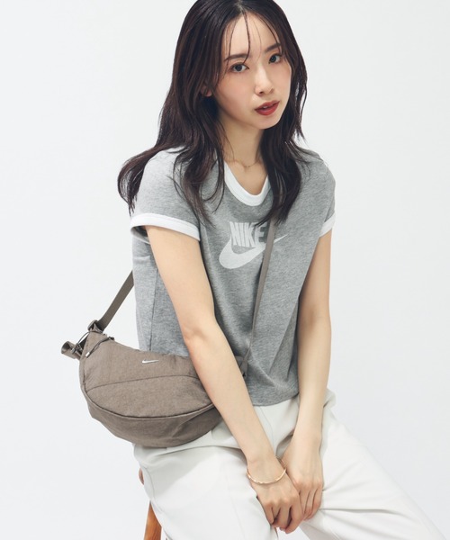 NIKE（ナイキ）の「ナイキ  NSW リンガー VNTG RU S/S NIKE（Tシャツ/カットソー・レディース・ホワイト×ブラック/グレー・M/L）」の10枚目の写真