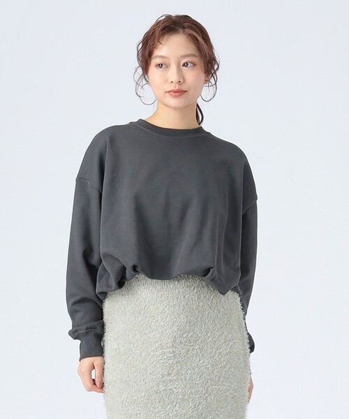 BEAMS HEART（ビームスハート）の「バルーン クロップド スウェット（Tシャツ/カットソー・レディース・チャコールグレー/ピンク/イエロー・FREE）」の7枚目の写真