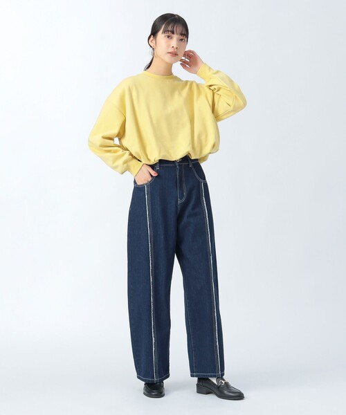 BEAMS HEART（ビームスハート）の「バルーン クロップド スウェット（Tシャツ/カットソー・レディース・チャコールグレー/ピンク/イエロー・FREE）」の8枚目の写真