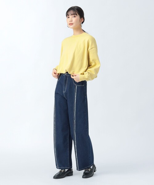 BEAMS HEART（ビームスハート）の「バルーン クロップド スウェット（Tシャツ/カットソー・レディース・チャコールグレー/ピンク/イエロー・FREE）」の9枚目の写真