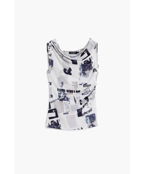 Desigual(デシグアル)の「グラフィックコラージュプリント タンクトップ(Tシャツ/カットソー・レディース・ホワイト・XL/L/M/S/XS)」の6枚目の写真