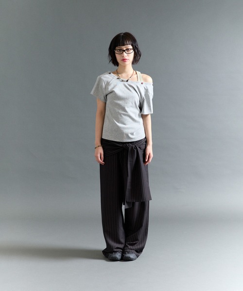 FTW(エフティダブリュー)の「2WAY HENRY BUTTON TOP(Tシャツ/カットソー・レディース・ネイビー/グレー/ブラック・SMALL/MEDIUM)」の7枚目の写真