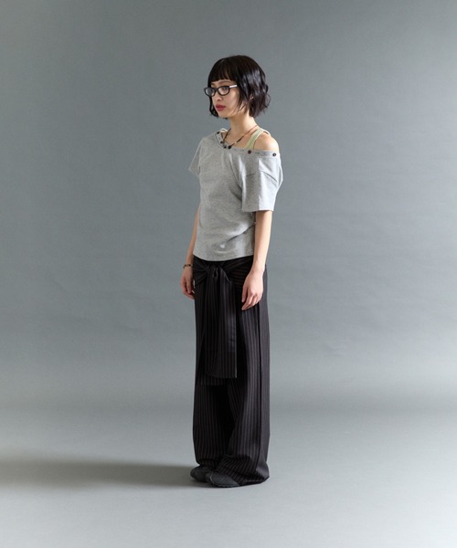 FTW(エフティダブリュー)の「2WAY HENRY BUTTON TOP(Tシャツ/カットソー・レディース・ネイビー/グレー/ブラック・SMALL/MEDIUM)」の10枚目の写真