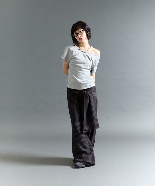 FTW(エフティダブリュー)の「2WAY HENRY BUTTON TOP(Tシャツ/カットソー・レディース・ネイビー/グレー/ブラック・SMALL/MEDIUM)」の8枚目の写真