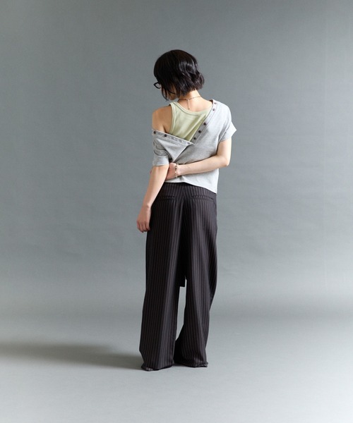 FTW(エフティダブリュー)の「2WAY HENRY BUTTON TOP(Tシャツ/カットソー・レディース・ネイビー/グレー/ブラック・SMALL/MEDIUM)」の9枚目の写真