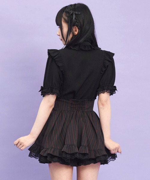 Secret Honey（シークレットハニー）の「サイドレースアップスカパン（スカート・レディース・その他/ピンク/グレー・MEDIUM）」の5枚目の写真