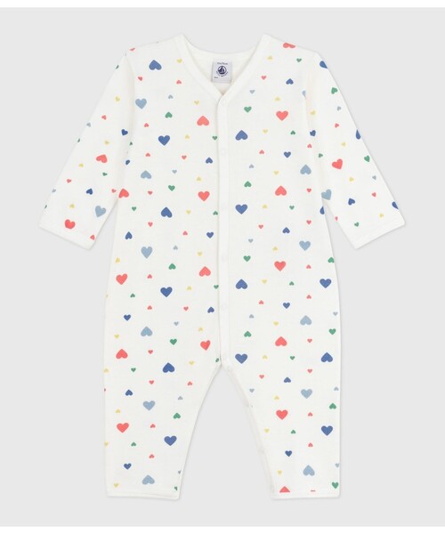 PETIT BATEAU(プチバトー)の「足なしロンパース(ロンパース・キッズ・ホワイト系その他/ホワイト×グレー/ホワイト×ブルー・3MONTH/6MONTH/12MONTH)」の1枚目の写真