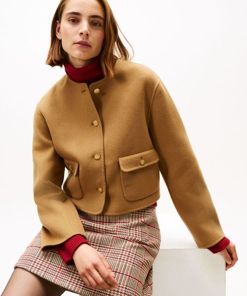 TOMMY HILFIGER(トミーヒルフィガー)の「ウールブレンドレギュラーレディジャケット(ブルゾン・レディース・ブラウン・32inch/34inch)」の5枚目の写真