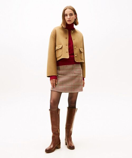 TOMMY HILFIGER(トミーヒルフィガー)の「ウールブレンドレギュラーレディジャケット(ブルゾン・レディース・ブラウン・32inch/34inch)」の4枚目の写真