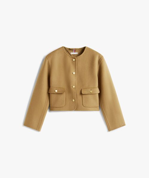 TOMMY HILFIGER(トミーヒルフィガー)の「ウールブレンドレギュラーレディジャケット(ブルゾン・レディース・ブラウン・32inch/34inch)」の2枚目の写真