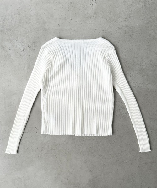 Bamm（バム）の「コンパクトリブニットカーディガン（Tシャツ/カットソー・レディース・イエロー/ベージュ/ホワイト/ブラック・FREE）」の8枚目の写真