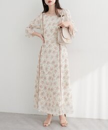 【WEB限定】キャンディースリーブパイピングワンピース