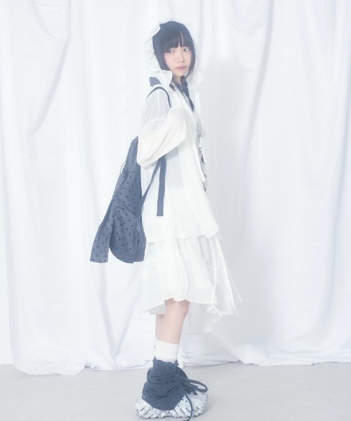 Never mind the XU / Chikashitsu+（ネバーマインド ザ エックスユー / チカシツプラス）の「【Nerd out XU】hand drawing see-through longsleeve / 【ナードアウトエックスユー】ハンドドローイングシースルーロングスリーブ（Tシャツ/カットソー・メンズ・ホワイト・L）」の2枚目の写真