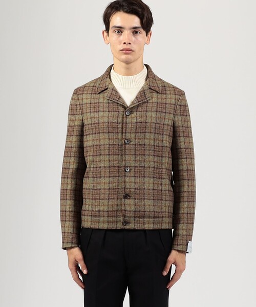 別注】CARUSO ウールチェック ショートブルゾン（ブルゾン
