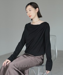 amini | 2WAYドレープオフショルトップス(Tシャツ/カットソー)