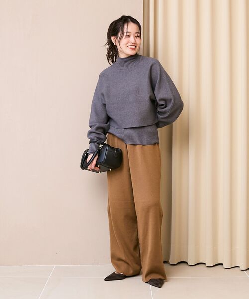 le.coeur blanc(ルクールブラン)の「《WEB限定アイテム》スムースニットイージーパンツ(その他パンツ・レディース・ブラック/ブラウン/アイボリー/キャメル・38)」の22枚目の写真