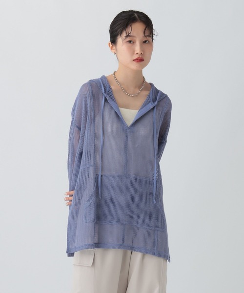 LEPSIM（レプシィム）の「メッシュフーディープルオーバー　581017（その他トップス・レディース・ブラック/アイボリー/ブルー・FREE）」の18枚目の写真