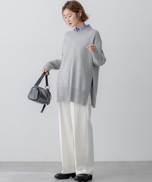 23区(ニジュウサンク)の「TRストレッチギャバ ワイド パンツ(その他パンツ・レディース・グレー系/アイボリー系/ホワイト系/ブラック系/黄土色系・36/42/40/38)」の11枚目の写真