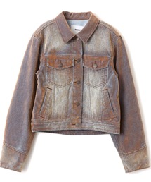 atmos pink（アトモスピンク）の「atmos pink Flocky Denim Jacket / アトモス ピンク フロッキー デニム ジャケット（デニムジャケット）」