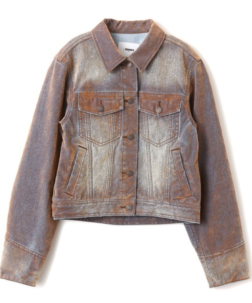 atmos pink(アトモスピンク)の「atmos pink Flocky Denim Jacket / アトモス ピンク フロッキー デニム ジャケット(デニムジャケット・レディース・ブロンズ/ネイビー・FREE)」の2枚目の写真