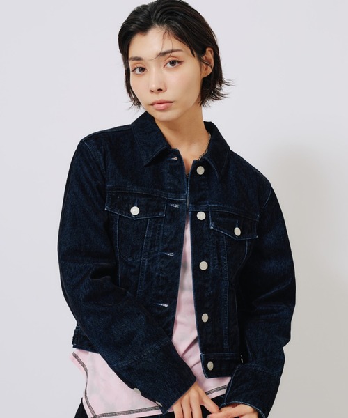 atmos pink(アトモスピンク)の「atmos pink Flocky Denim Jacket / アトモス ピンク フロッキー デニム ジャケット(デニムジャケット・レディース・ブロンズ/ネイビー・FREE)」の14枚目の写真
