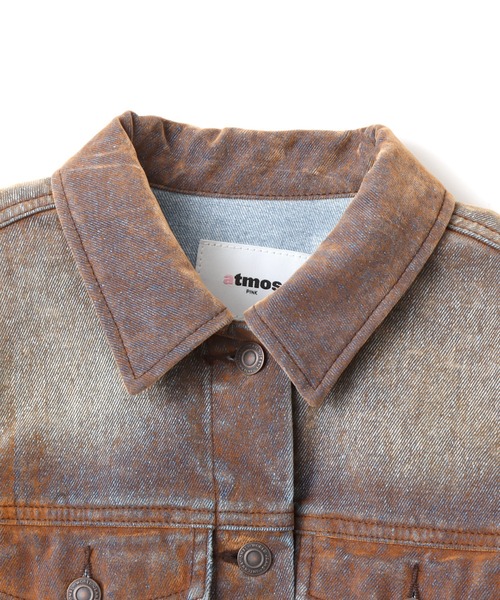 atmos pink(アトモスピンク)の「atmos pink Flocky Denim Jacket / アトモス ピンク フロッキー デニム ジャケット(デニムジャケット・レディース・ブロンズ/ネイビー・FREE)」の3枚目の写真
