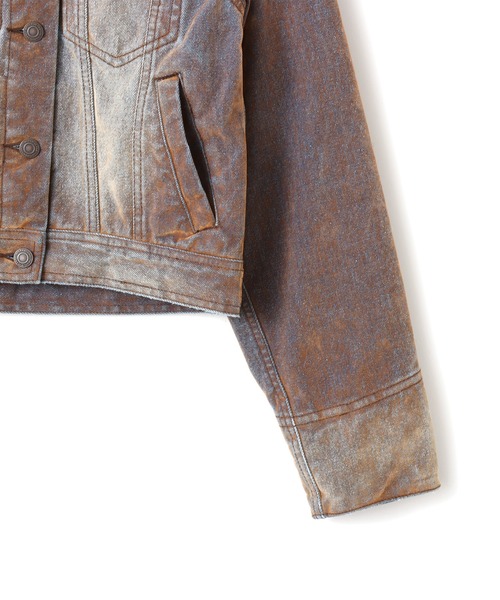 atmos pink(アトモスピンク)の「atmos pink Flocky Denim Jacket / アトモス ピンク フロッキー デニム ジャケット(デニムジャケット・レディース・ブロンズ/ネイビー・FREE)」の4枚目の写真