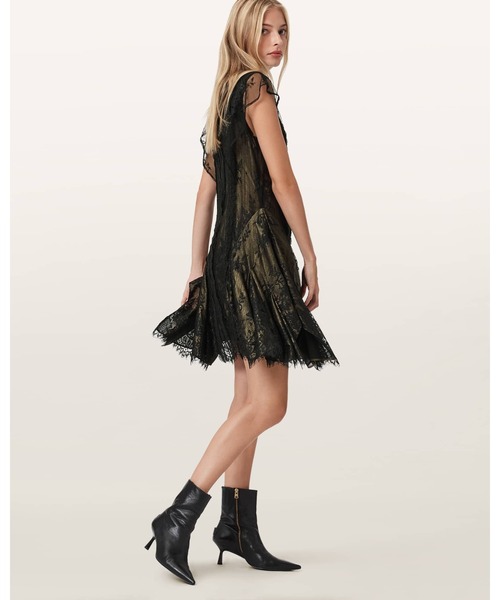 FLEUR TEXTURED ASYMMETRIC HEM DRESS | FLEUR テクスチャード