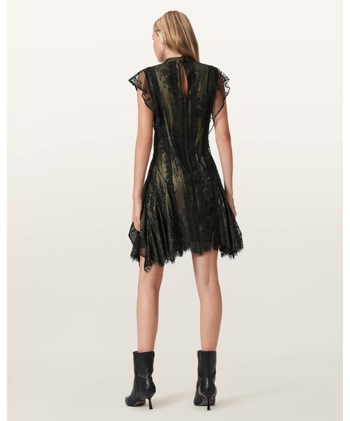 ALLSAINTS（オールセインツ）の「FLEUR TEXTURED ASYMMETRIC HEM DRESS | FLEUR テクスチャード アシンメトリー ヘム ドレス・ワンピース（ワンピース・レディース・ゴールド系その他・4/6/8/10/12）」の7枚目の写真