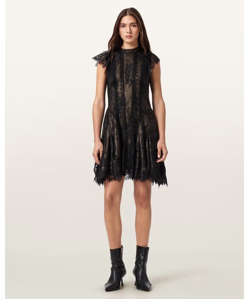 ALLSAINTS（オールセインツ）の「FLEUR TEXTURED ASYMMETRIC HEM DRESS | FLEUR テクスチャード アシンメトリー ヘム ドレス・ワンピース（ワンピース・レディース・ゴールド系その他・4/6/8/10/12）」の13枚目の写真