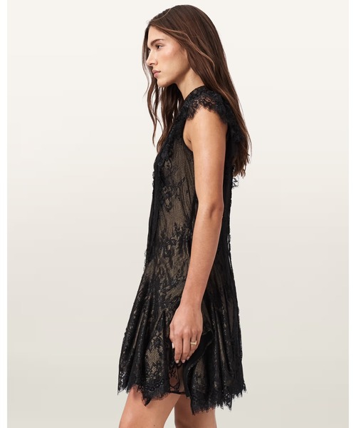 ALLSAINTS（オールセインツ）の「FLEUR TEXTURED ASYMMETRIC HEM DRESS | FLEUR テクスチャード アシンメトリー ヘム ドレス・ワンピース（ワンピース・レディース・ゴールド系その他・4/6/8/10/12）」の14枚目の写真