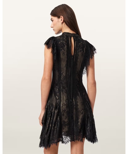ALLSAINTS（オールセインツ）の「FLEUR TEXTURED ASYMMETRIC HEM DRESS | FLEUR テクスチャード アシンメトリー ヘム ドレス・ワンピース（ワンピース・レディース・ゴールド系その他・4/6/8/10/12）」の16枚目の写真