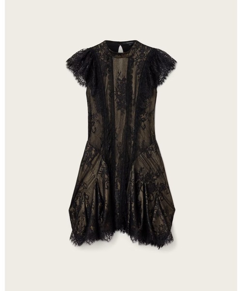ALLSAINTS（オールセインツ）の「FLEUR TEXTURED ASYMMETRIC HEM DRESS | FLEUR テクスチャード アシンメトリー ヘム ドレス・ワンピース（ワンピース・レディース・ゴールド系その他・4/6/8/10/12）」の17枚目の写真