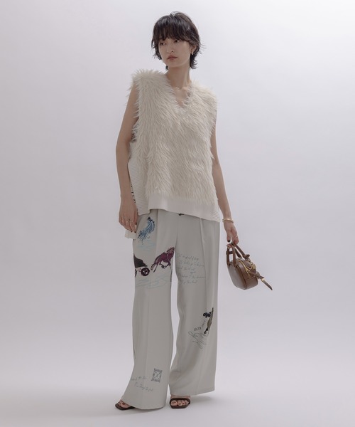 テキスト馬柄ptパイピングセンタープレスパンツ Eimee Law