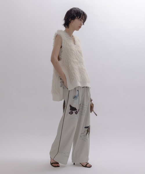 テキスト馬柄ptパイピングセンタープレスパンツ Eimee Law