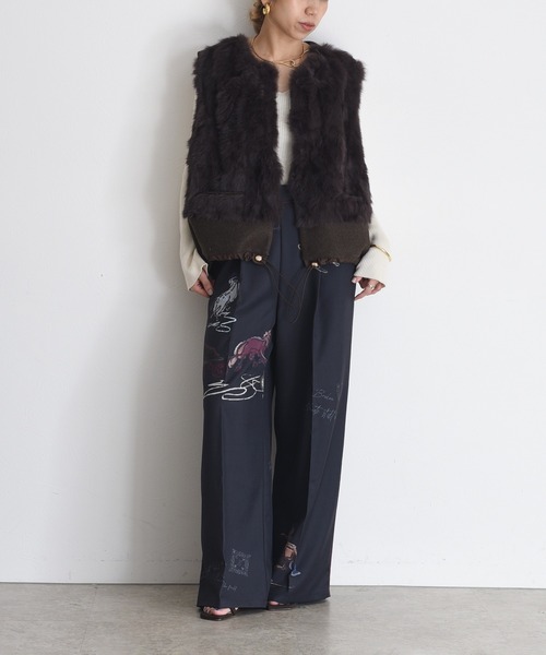 テキスト馬柄ptパイピングセンタープレスパンツ Eimee Law│Eimee Law